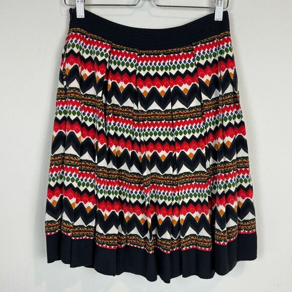Anthropologie Fei A-line Pleated Printed Skirt 4 - Picture 5 of 8